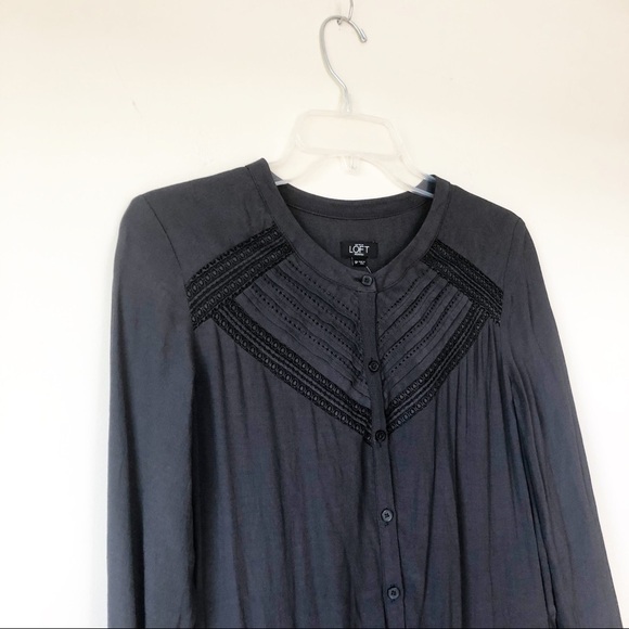 LOFT Lacey Long Sleeve Drawstring Romper NWT - Picture 7 of 14